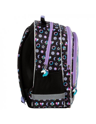 Set scoala UNICORN sclipici - Ghiozdan + Penar etui, Derform