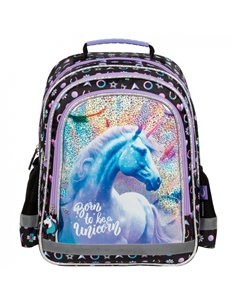 Set scoala UNICORN sclipici - Ghiozdan + Penar etui, Derform 2