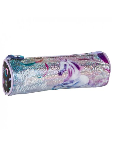 Set scoala UNICORN sclipici - Ghiozdan ergonomic + Penar etui, Derform