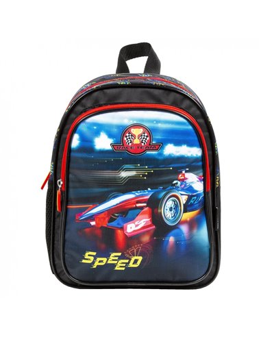 Ghiozdan gradinita Derform PL11RT10, Motiv Race team cars
