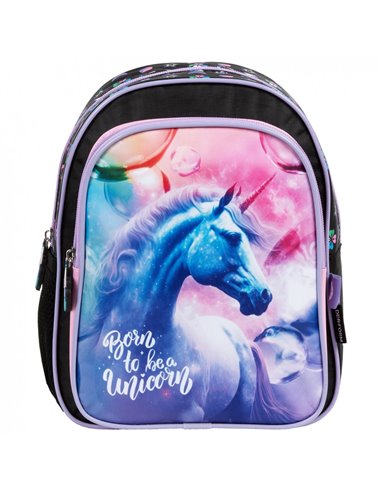 Ghiozdan gradinita cu sclipici Derform PL11JR15, Motiv Unicorn