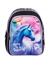 Ghiozdan gradinita cu sclipici Derform PL11JR15, Motiv Unicorn