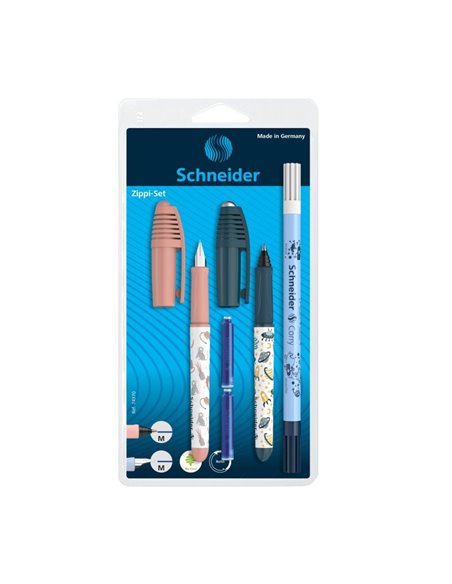 Set stilou si roller Schneider Zippi + pic Corry + 2 rezerve, Roz jungle
