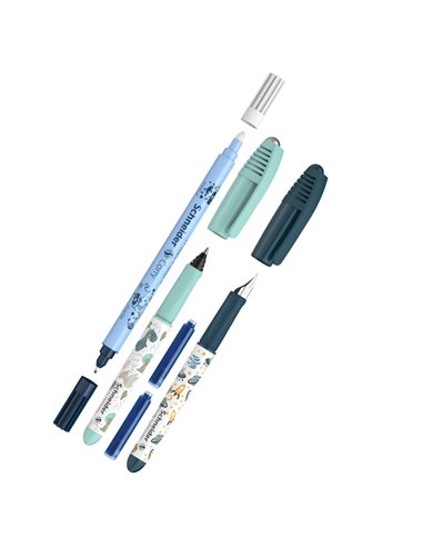 Set stilou si roller Schneider Zippi + pic Corry + 2 rezerve, Verde space