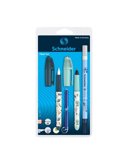 Set stilou si roller Schneider Zippi + pic Corry + 2 rezerve, Verde space