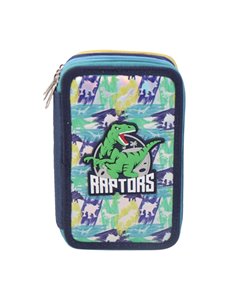 Penar neechipat cu 4 fermoare S-COOL SC3207, Motiv raptors, Albastru