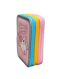 Penar neechipat cu 3 fermoare S-COOL SC3176, Motiv unicorn roz 2