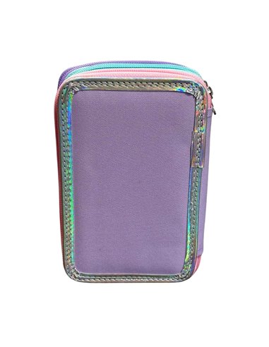 Penar neechipat cu 3 fermoare S-COOL SC3176, Motiv unicorn mov