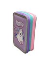 Penar neechipat cu 3 fermoare S-COOL SC3176, Motiv unicorn mov