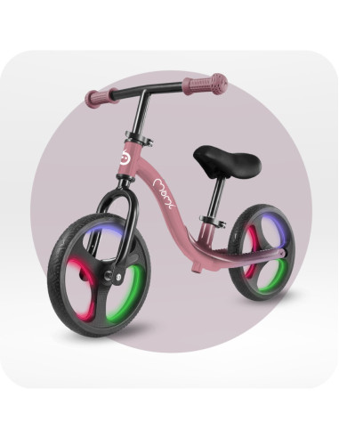 KC-ROBI00074,Bicicleta fara pedale cu roti led, momi isoka - pink