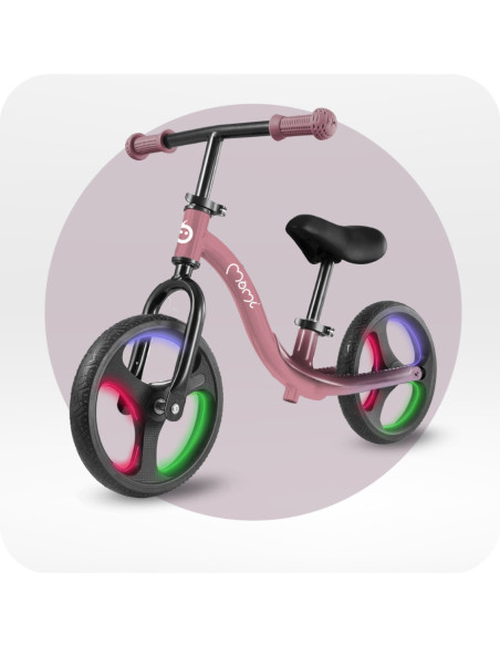 KC-ROBI00074,Bicicleta fara pedale cu roti led, momi isoka - pink