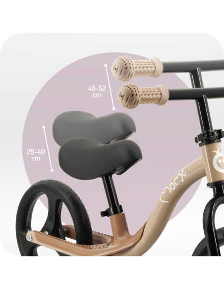 KC-ROBI00076,Bicicleta fara pedale cu roti led, momi isoka - beige