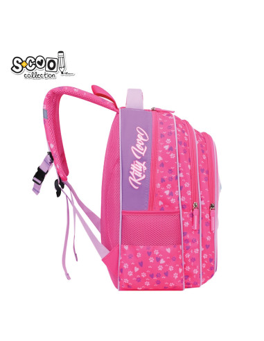 SC2993,Ghiozdan 3D S-COOL SC2993, 30x22x42 cm, Motiv kitty love