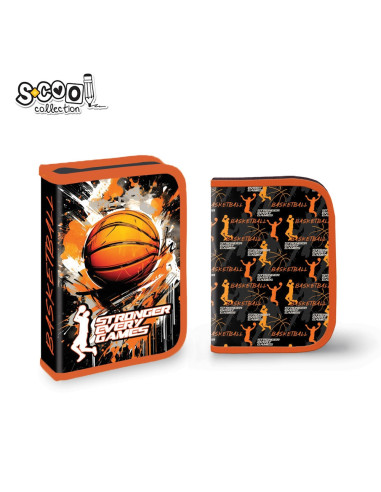 SC2906,Penar echipat cu 1 fermoar, 2 extensii, 32 piese S-COOL SC2906, Motiv basketball
