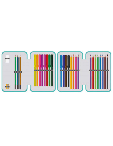 SC2915,Penar echipat cu 2 fermoare, 29 piese S-COOL SC2915, Motiv good vibes