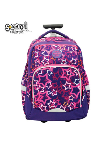 SC3204,Ghiozdan trolley Urban S-COOL SC3204, 46x34x20 cm, Motiv stars