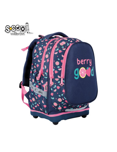 SC2945,Ghiozdan anatomic S-COOL SC2945, 39x33x18 cm, Motiv berry good