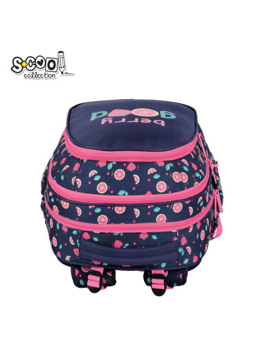 SC2945,Ghiozdan anatomic S-COOL SC2945, 39x33x18 cm, Motiv berry good