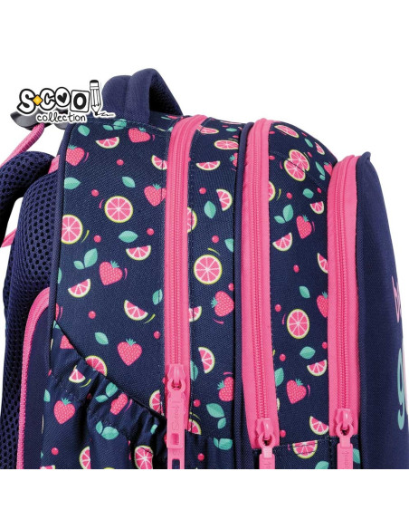 SC2945,Ghiozdan anatomic S-COOL SC2945, 39x33x18 cm, Motiv berry good