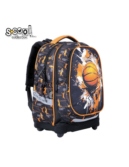 SC2946,Ghiozdan anatomic S-COOL SC2946, 39x33x18 cm, Motiv basketball
