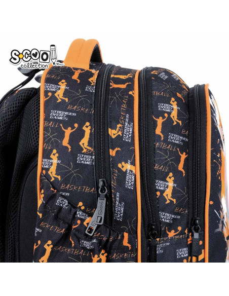 SC2946,Ghiozdan anatomic S-COOL SC2946, 39x33x18 cm, Motiv basketball