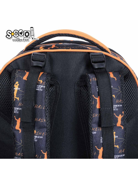 SC2946,Ghiozdan anatomic S-COOL SC2946, 39x33x18 cm, Motiv basketball