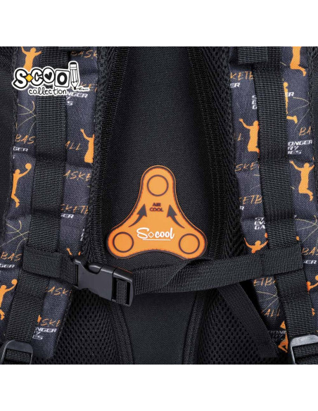 SC2946,Ghiozdan anatomic S-COOL SC2946, 39x33x18 cm, Motiv basketball