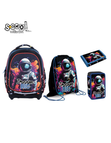 SC3211,Set Micul Scolar S-COOL SC3211: Ghiozdan, Penar echipat, Sac Sport, Portofel, Dream Big SC3211,Set Micul Scolar S-COOL SC3211: Ghiozdan, Penar echipat, Sac Sport, Portofel, Dream Big