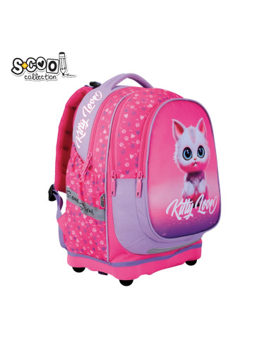 SC2942,Ghiozdan anatomic KITTY LOVE, 39x33x18 cm - S-COOL