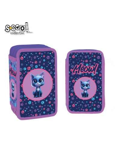 SC2938,Penar neechipat cu 3 fermoare S-COOL SC2938, Motiv meow