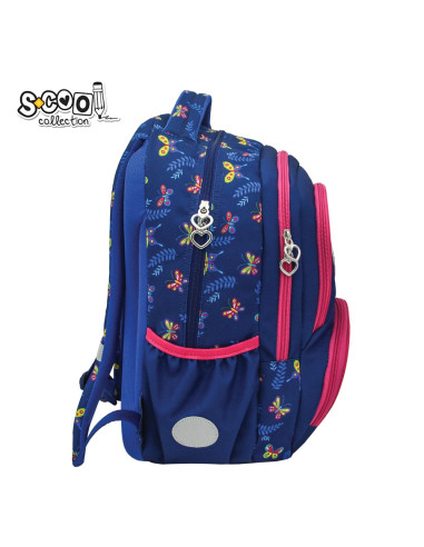SC2965,Ghiozdan ergonomic, compartiment laptop, BUTTERFLY, 42x31x16 cm - S-COOL
