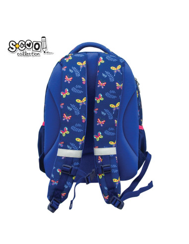 SC2965,Ghiozdan ergonomic, compartiment laptop, BUTTERFLY, 42x31x16 cm - S-COOL