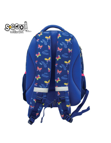 SC2965,Ghiozdan ergonomic, compartiment laptop, BUTTERFLY, 42x31x16 cm - S-COOL