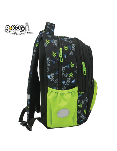 SC2968,Ghiozdan ergonomic, compartiment laptop, GAME OVER, 42x31x16 cm - S-COOL