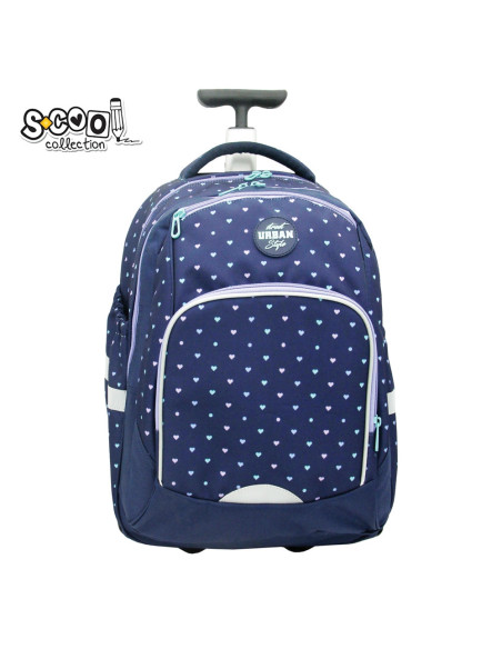 SC3203,Ghiozdan trolley Urban, HEARTS, 46x34x20 cm - S-COOL