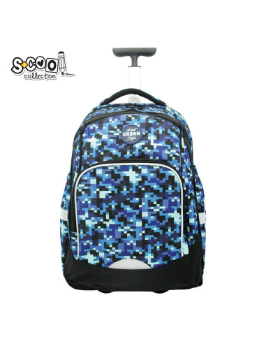 SC3206,Ghiozdan trolley Urban, PIxELS, 46x34x20 cm - S-COOL