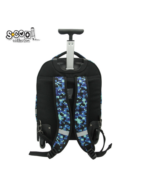 SC3206,Ghiozdan trolley Urban, PIxELS, 46x34x20 cm - S-COOL