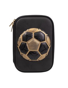 Penar neechipat 3D, 1 fermoar, FOOTBALL-GOLD EDITION, 22.5x15.5x6 cm - S-COOL