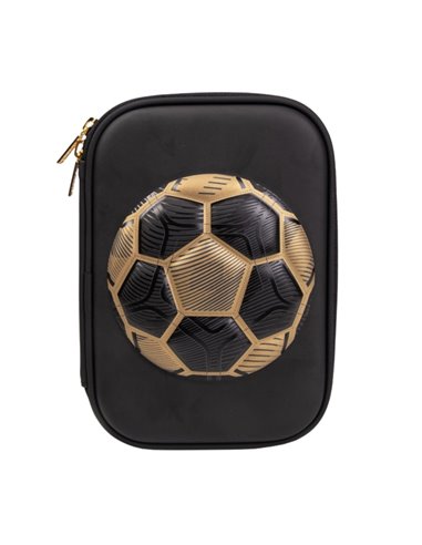 Penar neechipat 3D, 1 fermoar, FOOTBALL-GOLD EDITION, 22.5x15.5x6 cm - S-COOL