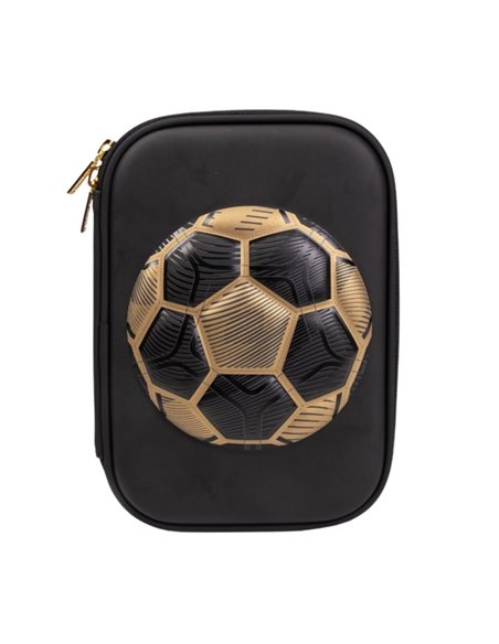 Penar neechipat 3D, 1 fermoar, FOOTBALL-GOLD EDITION, 22.5x15.5x6 cm - S-COOL Penar neechipat 3D, 1 fermoar, FOOTBALL-GOLD EDITION, 22.5x15.5x6 cm - S-COOL