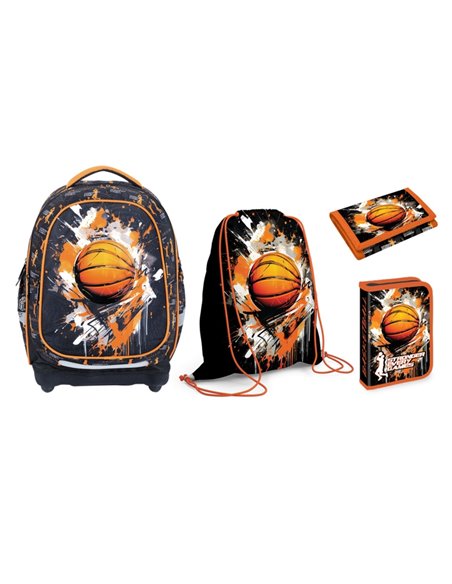 Set Micul Scolar: Ghiozdan, Penar echipat, Sac Sport, Portofel, Basketball - S-COOL