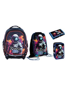 Set Micul Scolar: Ghiozdan, Penar echipat, Sac Sport, Portofel, Dream Big - S-COOL