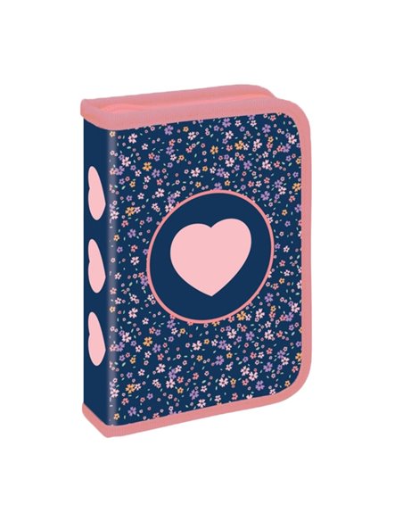 Penar echipat, 1 fermoar, 2 extensii, 32 piese, PINK HEART - S-COOL Penar echipat, 1 fermoar, 2 extensii, 32 piese, PINK HEART - S-COOL