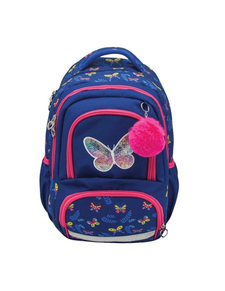 Ghiozdan ergonomic, compartiment laptop, BUTTERFLY, 42x31x16 cm - S-COOL