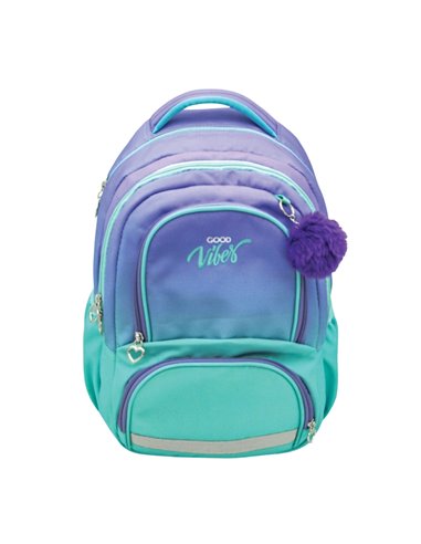 Ghiozdan ergonomic, compartiment laptop, GOOD VIBES, 42x31x16 cm - S-COOL