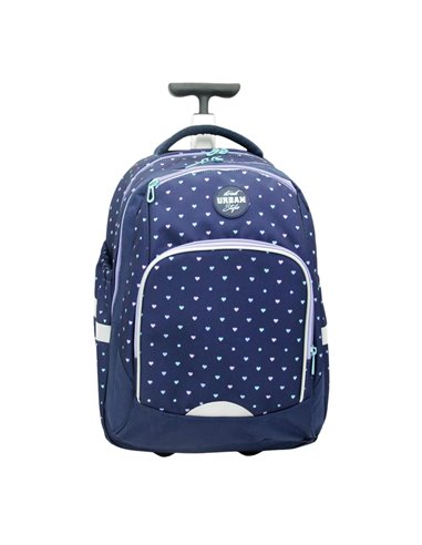 Ghiozdan trolley Urban, HEARTS, 46x34x20 cm - S-COOL