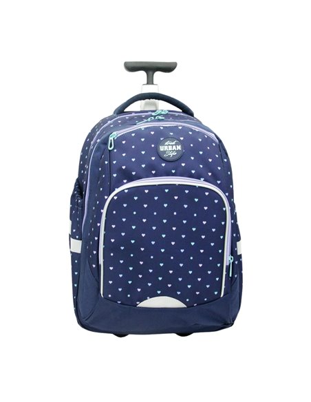 Ghiozdan trolley Urban, HEARTS, 46x34x20 cm - S-COOL