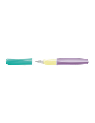 607612,Stilou twist color blocking, penita m, grip ergonomic, ambidextru, 1 rezerva mare inclusa, prezentare pe display 15 buc