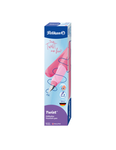 826495,Stilou Twist Pelikan 826495, penita F, grip economic, ambidextru, Berry pink