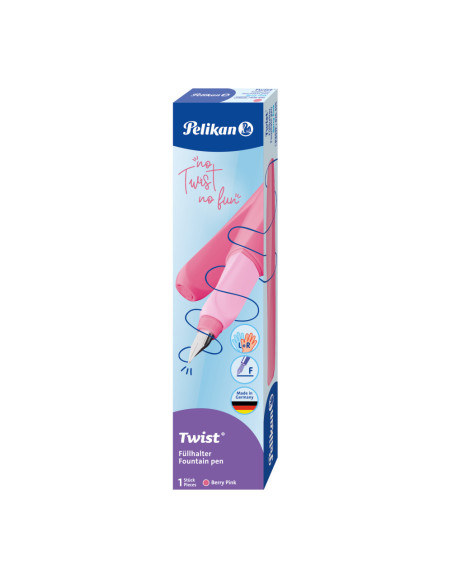 826495,Stilou Twist Pelikan 826495, penita F, grip economic, ambidextru, Berry pink